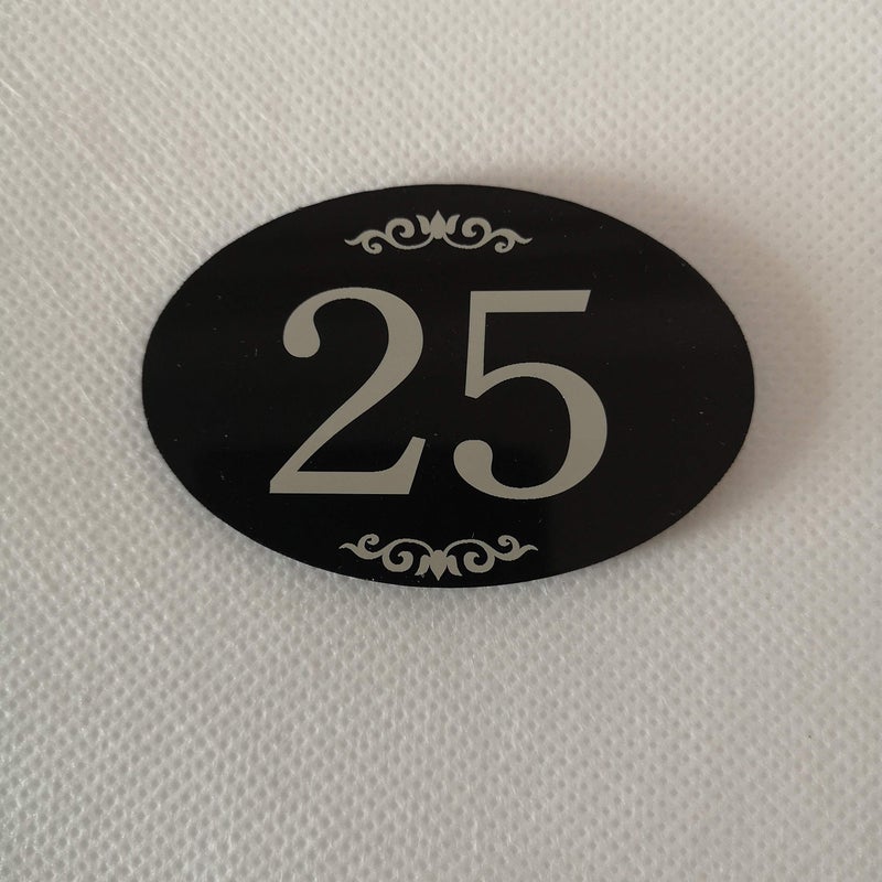 StayMax Locker Number Signs Door Sign with Self-Adhesive Tape Number Black (1-25) - Image 3